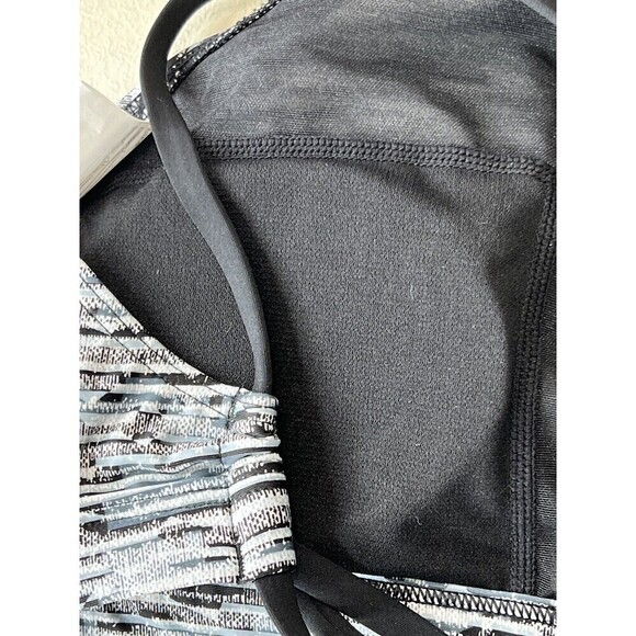 TYR Sports Bra Swim Top Tie Open Back Gray Blue Black Marled Size Small SAMPLE - Picture 8 of 9